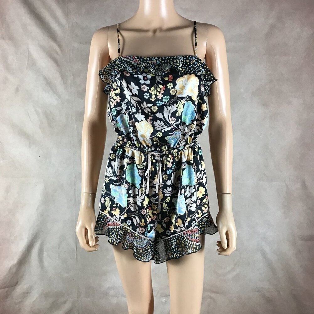 VICTORIA'S SECRET Floral Satin Romper Size SMALL